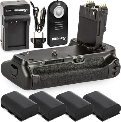 Battery Grip Replacement for BG-E21 for Canon EOS 6D Mark II DSLR Camera with Deluxe Accessory Bundle – Includes: 4X