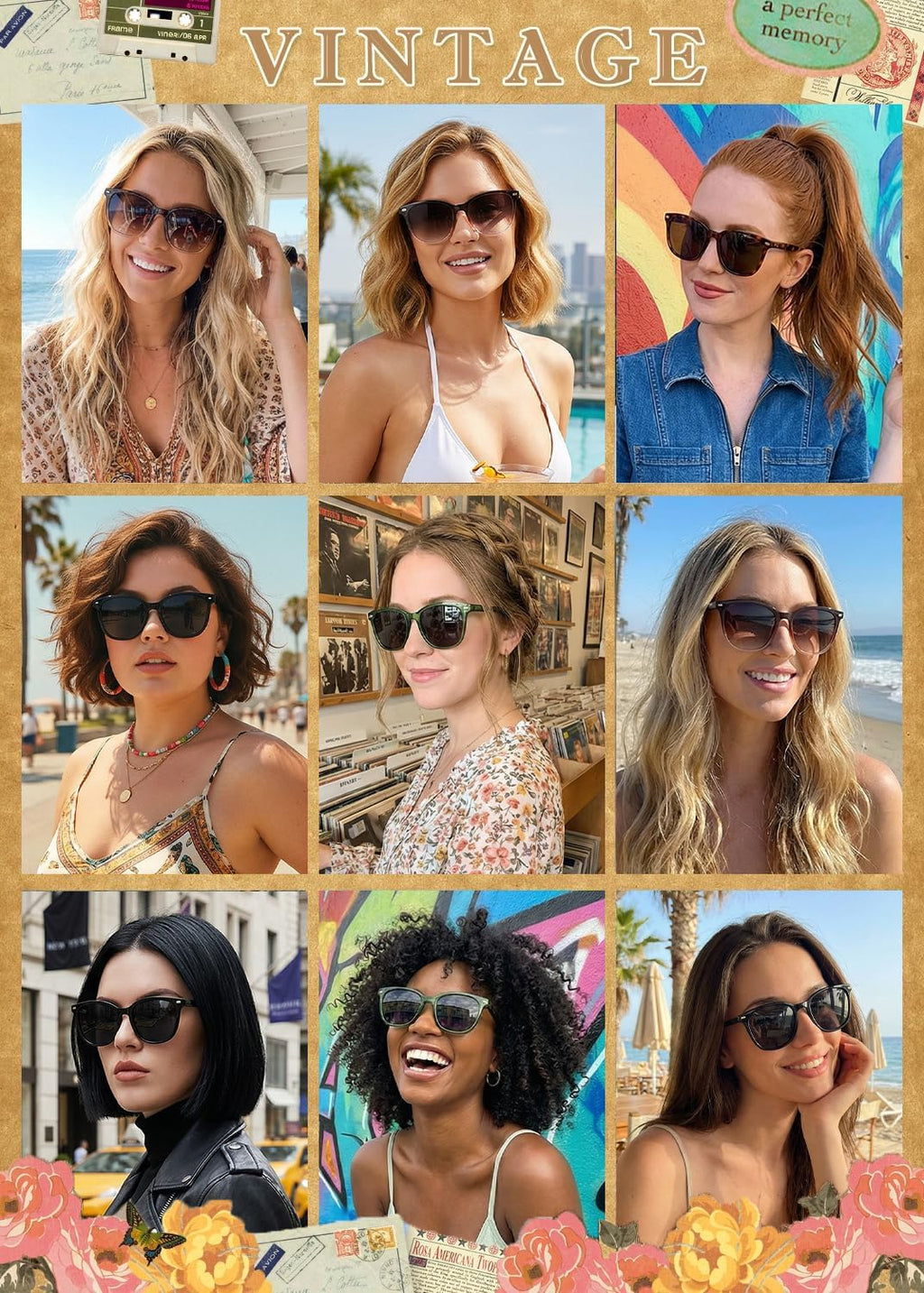 2 Packs Sunglasses for Women Polarized UV400 Protection Lens Big Frame Fashion Glasses Trendy Stylish Shade