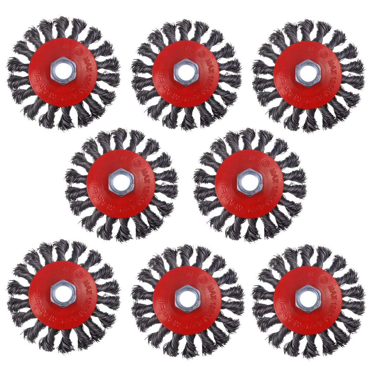 8 Pack 4 Inch Wire Wheels for Angle Grinder, with 5/8" Thread Arbor