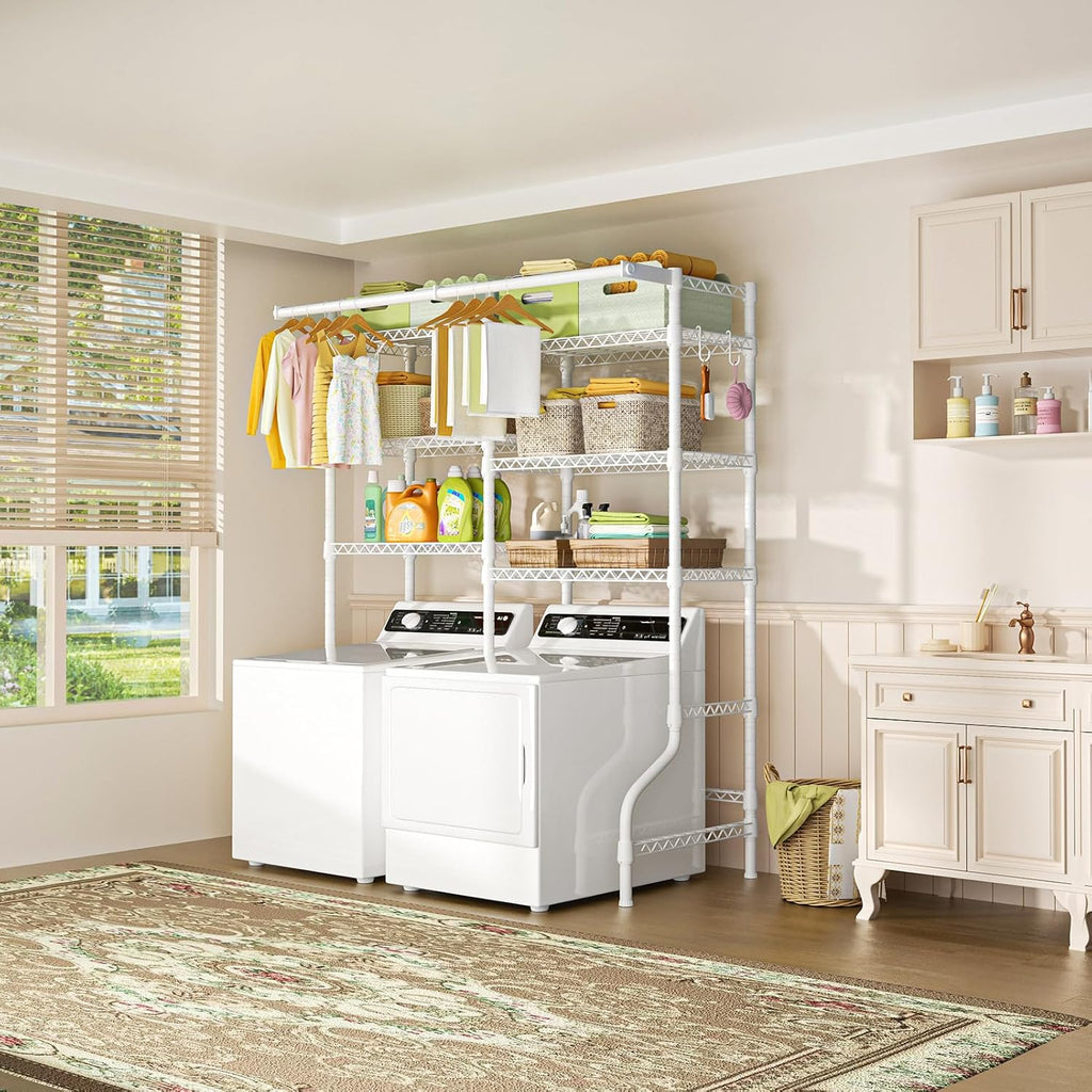 U13 Over Washer and Dryer Storage Shelves, Laundry Room Standing Shelf