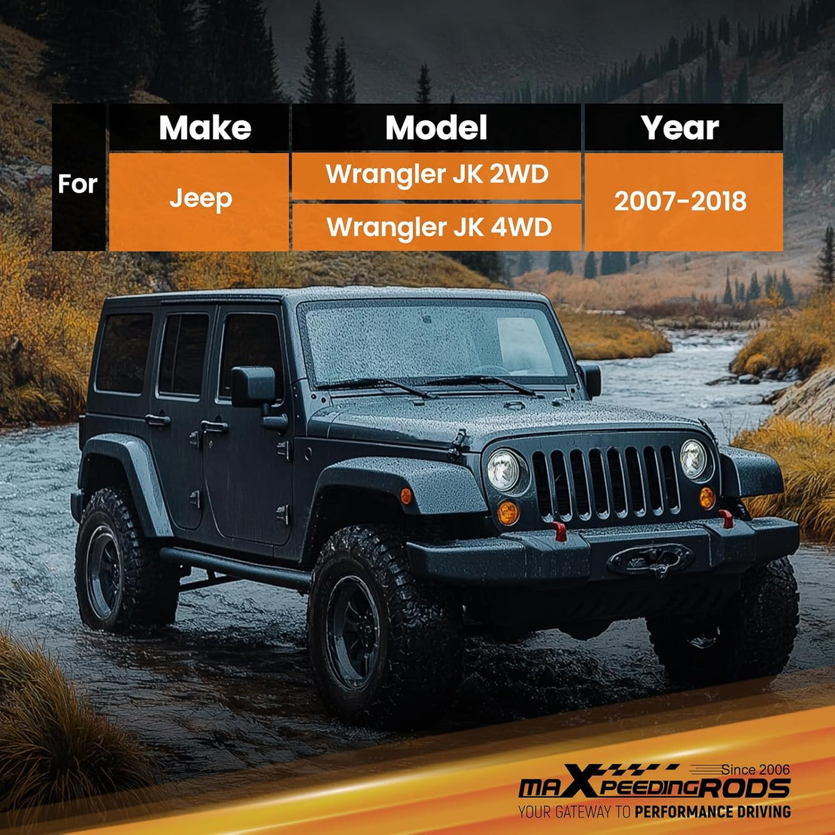 maXpeedingrods 3" Front & Rear Lift Kit for Jeep Wrangler JK JKU 2007-2018