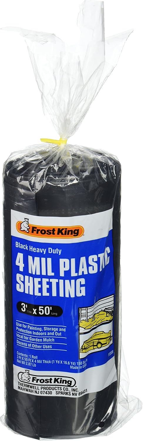 350B Polyethylene Sheeting, 3' x 50' x 4 Mil, Black