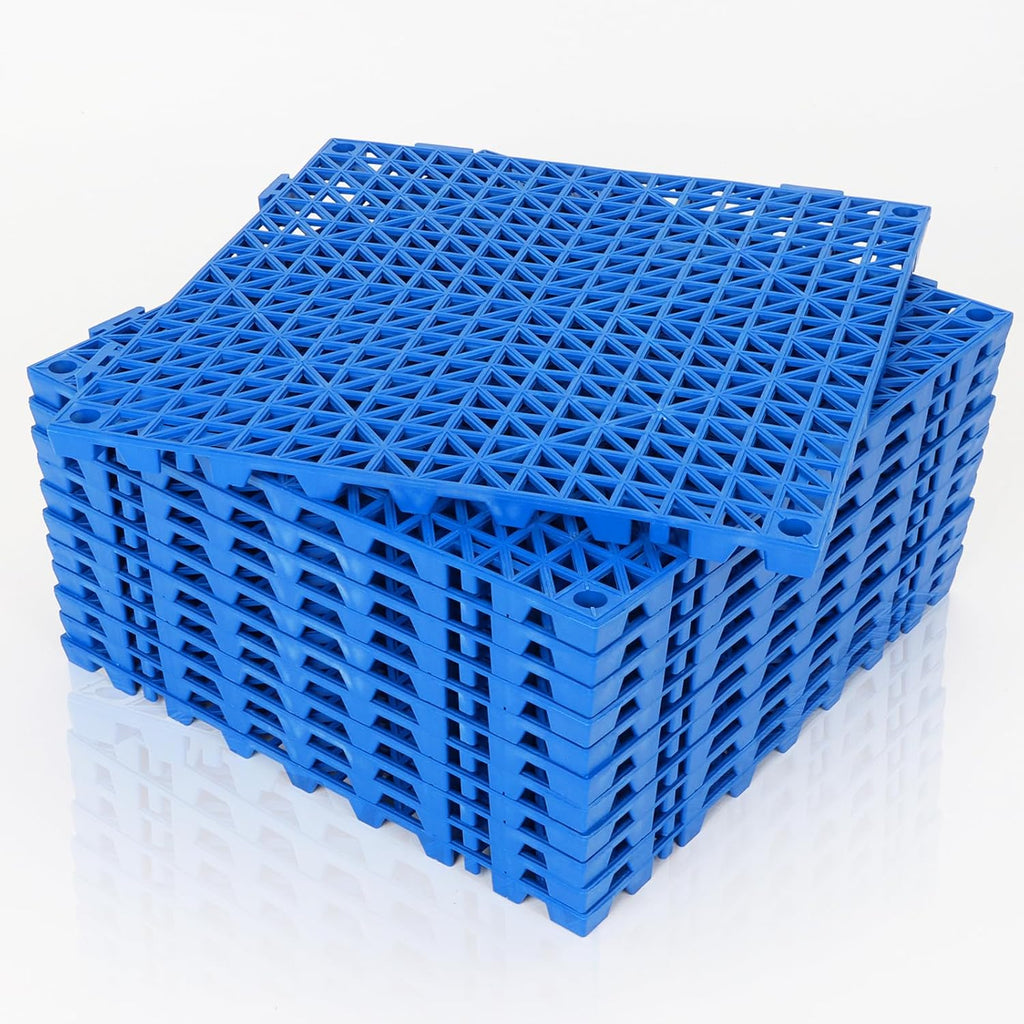 Modular Interlocking Cushion, 12 Pcs 11.6" x 11.6" Non-Slip Splicing Drainage Mats with Drain Holes, Soft PVC Floor