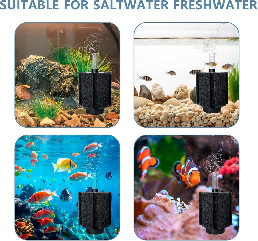 100-120 Gal Large Aquarium Sponge Filter with Air Stone and Ceramic Media