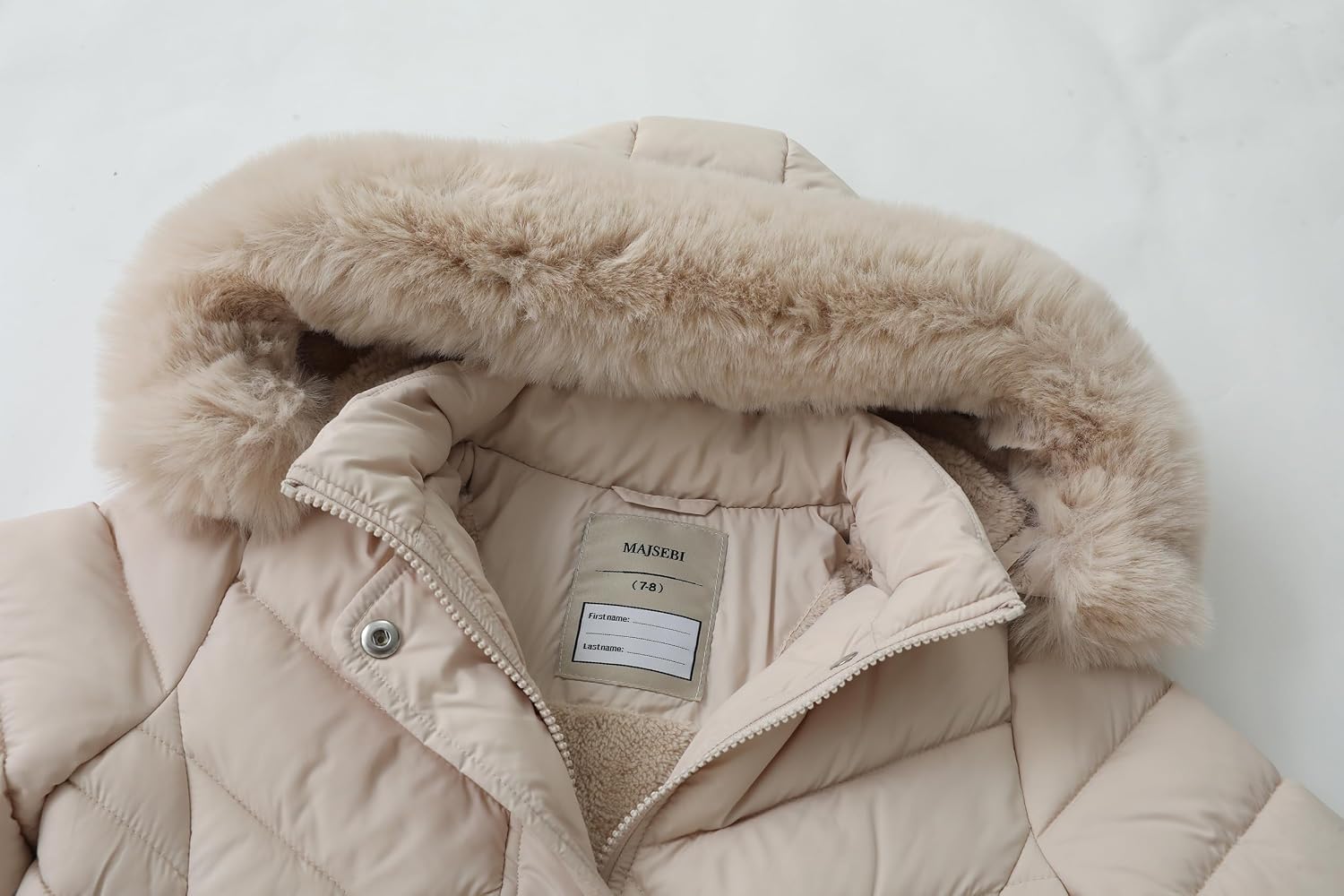 Girls Winter Long Down Coat with Fur Hood,Warm Quilted Jacket for Kids Cold Weather Outdoor Protection