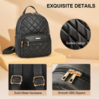 Mini Backpack Vegan Leather Small Backpack, Black