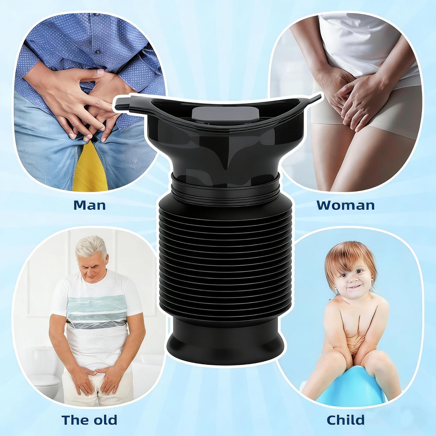 Pee Bottles for Men, Emergency Urinal, Collapsable Portable Urinal 750ML | Urinals for Men Spill Proof, Portable