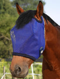 All-Round Mesh Horse Fly Mask UV Protective with Fleece-Padded Edging Deep Navy L
