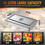 Hotel Pan, Full Size Steam Table Pan 2.5" Deep Stainless Steel With Lid 20.8" L x 13" W Anti-Jam Buffet Commercial (4