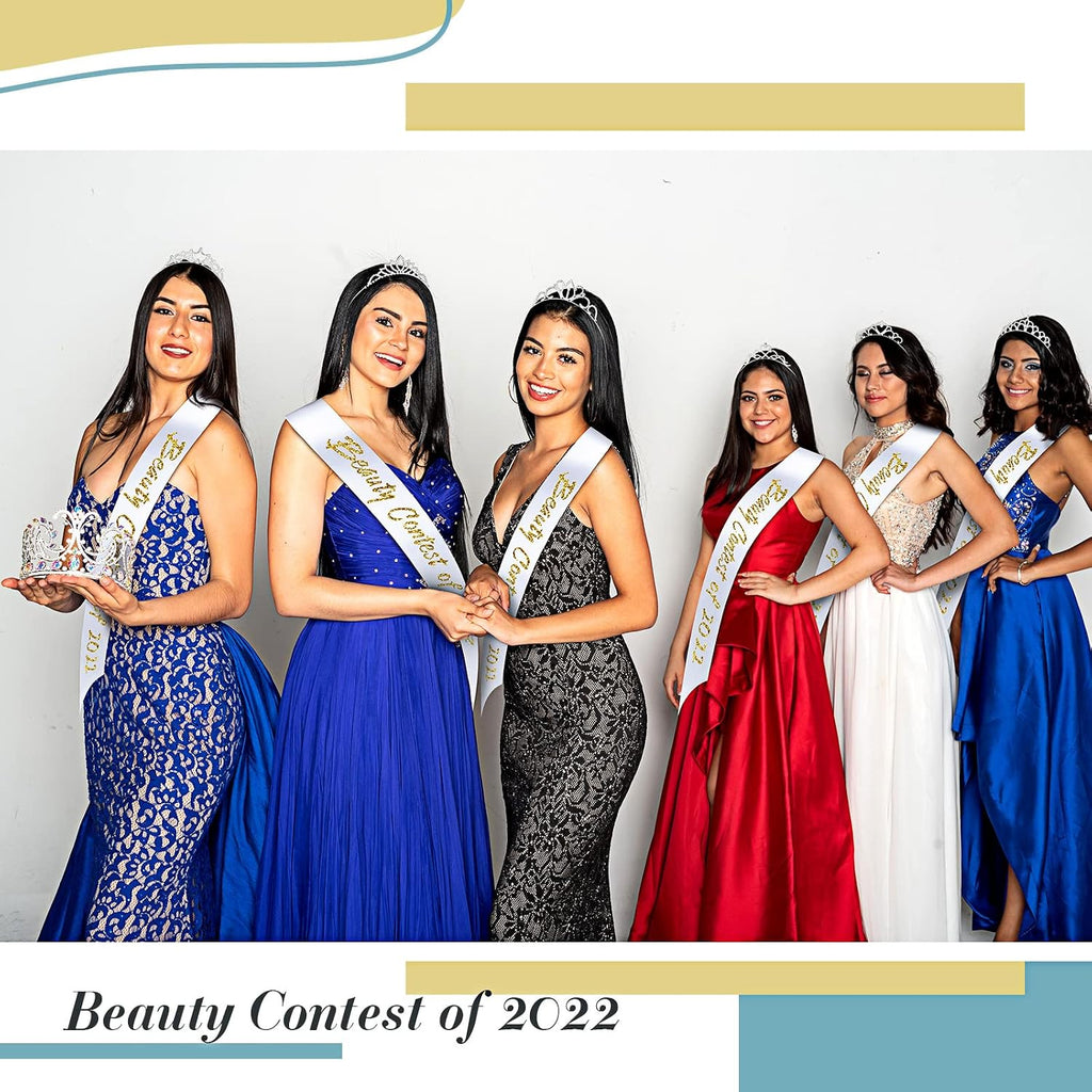 6 Set Queen Sashes and Tiaras Pageant Crown