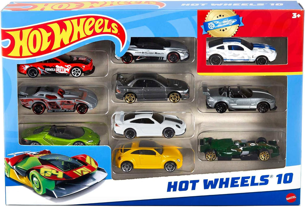 Hot Wheels 10-Pack (Styles May Vary) | Multipack of 10 of Toy Trucks & Cars in 1:64 Scale, Instant Collection for