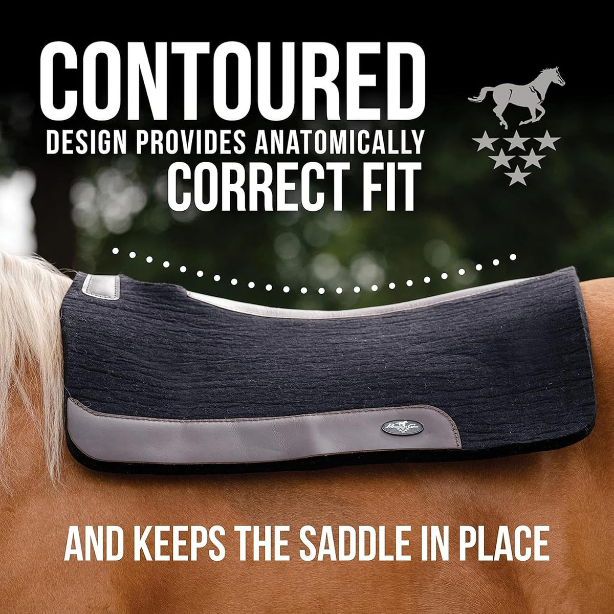100% Steam-Pressed Wool Felt Western Saddle Pad