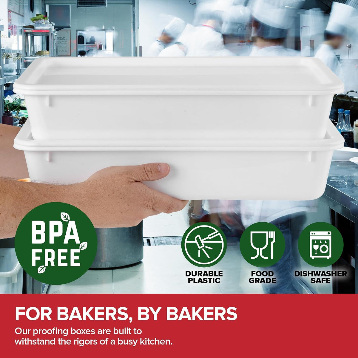 Dough Proofing Container with Lid (2 Pack) Homemade Bread and Pizza Dough Storage Box for Proofing