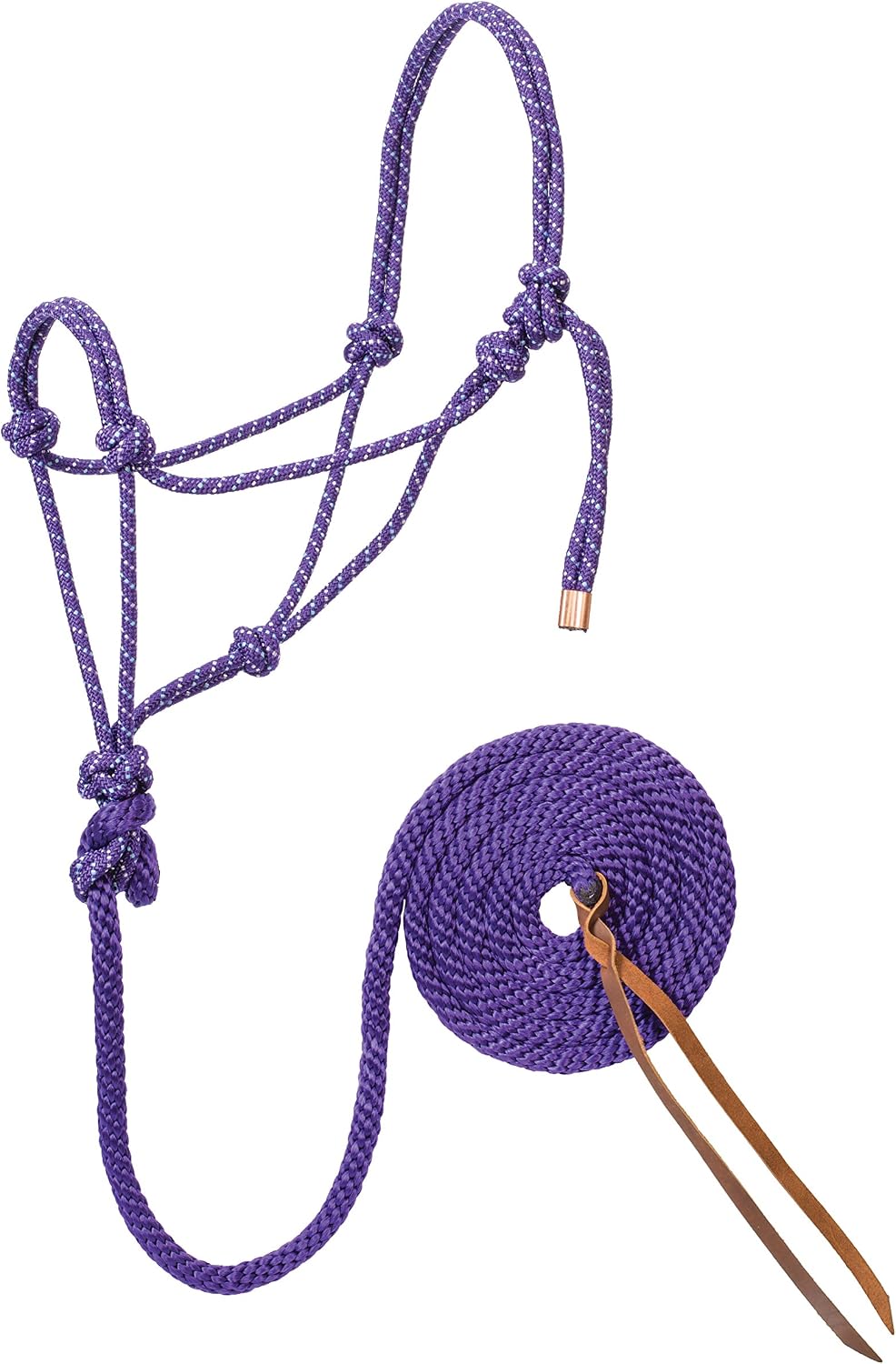 Weaver Leather Diamond Braid Rope Halter and Lead Purple/Mint/White, Average