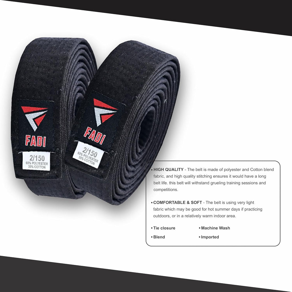 Martial Arts Belt for Karate, Judo, Aikido and Taekwondo - Durable Cotton-Polyester Blend for Adults and Kids