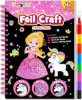 Foil Art Craft Kit for Kids, Sparkly Birthday Gift Toy for Girls
