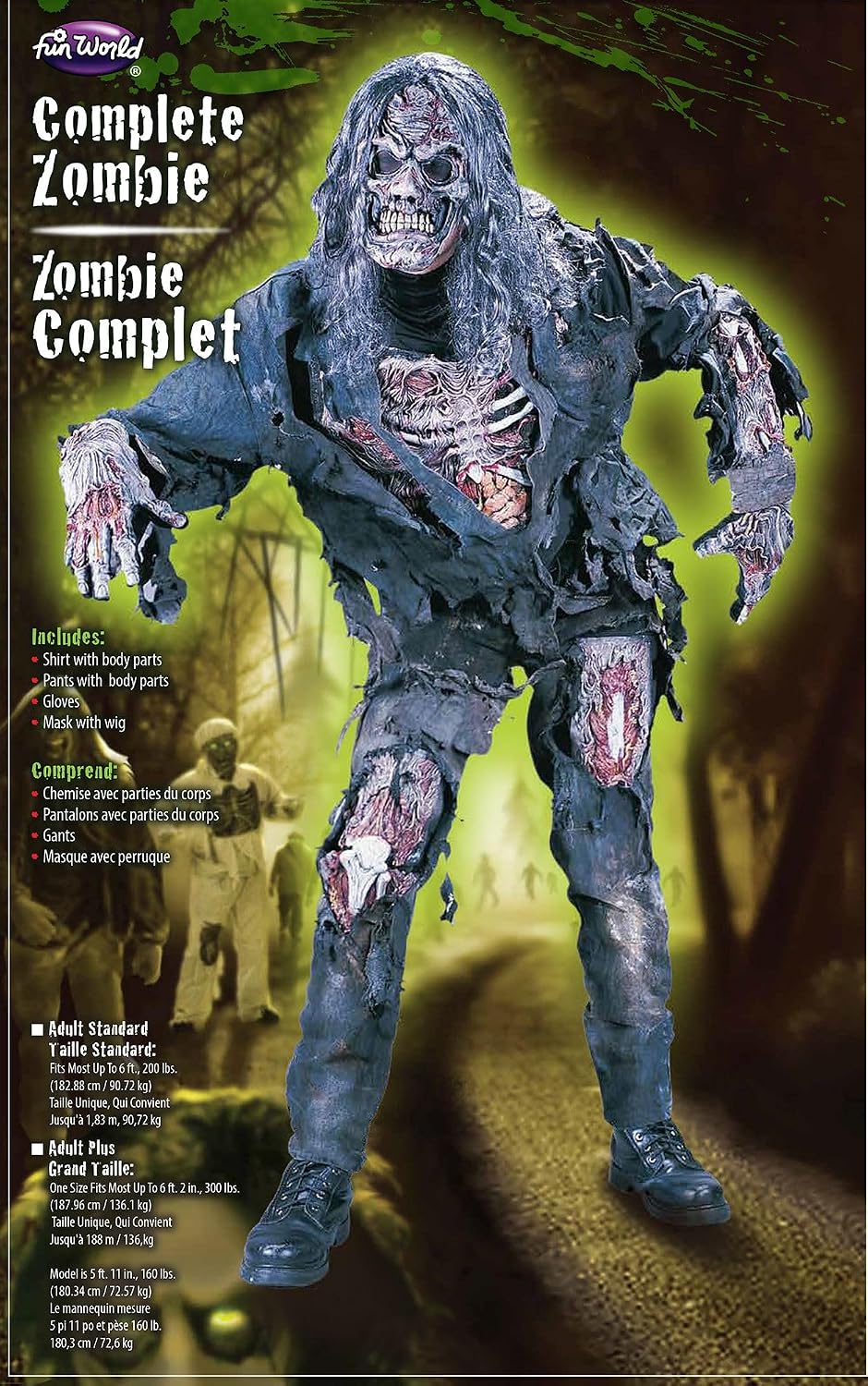 Men's Complete 3D Zombie Costume