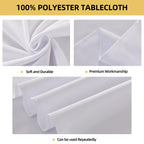 10-Pack Round 108-inch White Table Cloths, Solid Stain and Wrinkle Resistant Circular Tablecloth, Premium Plain Weave