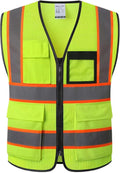 Reflective Safety Vest for Men Women Hi Vis Vest with 8 Pockets High Visibility Mesh Reflective Vest Meets ANSI/ISEA