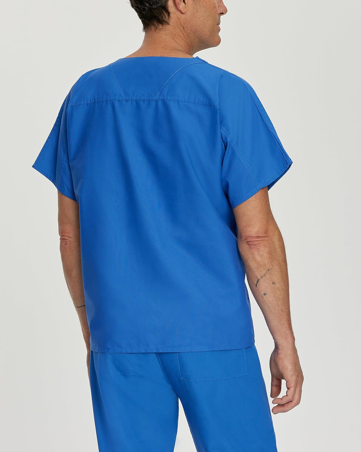 Essentials Unisex Relaxed Fit 1-Pocket V-Neck Scrub Top 7502 Royal Blue