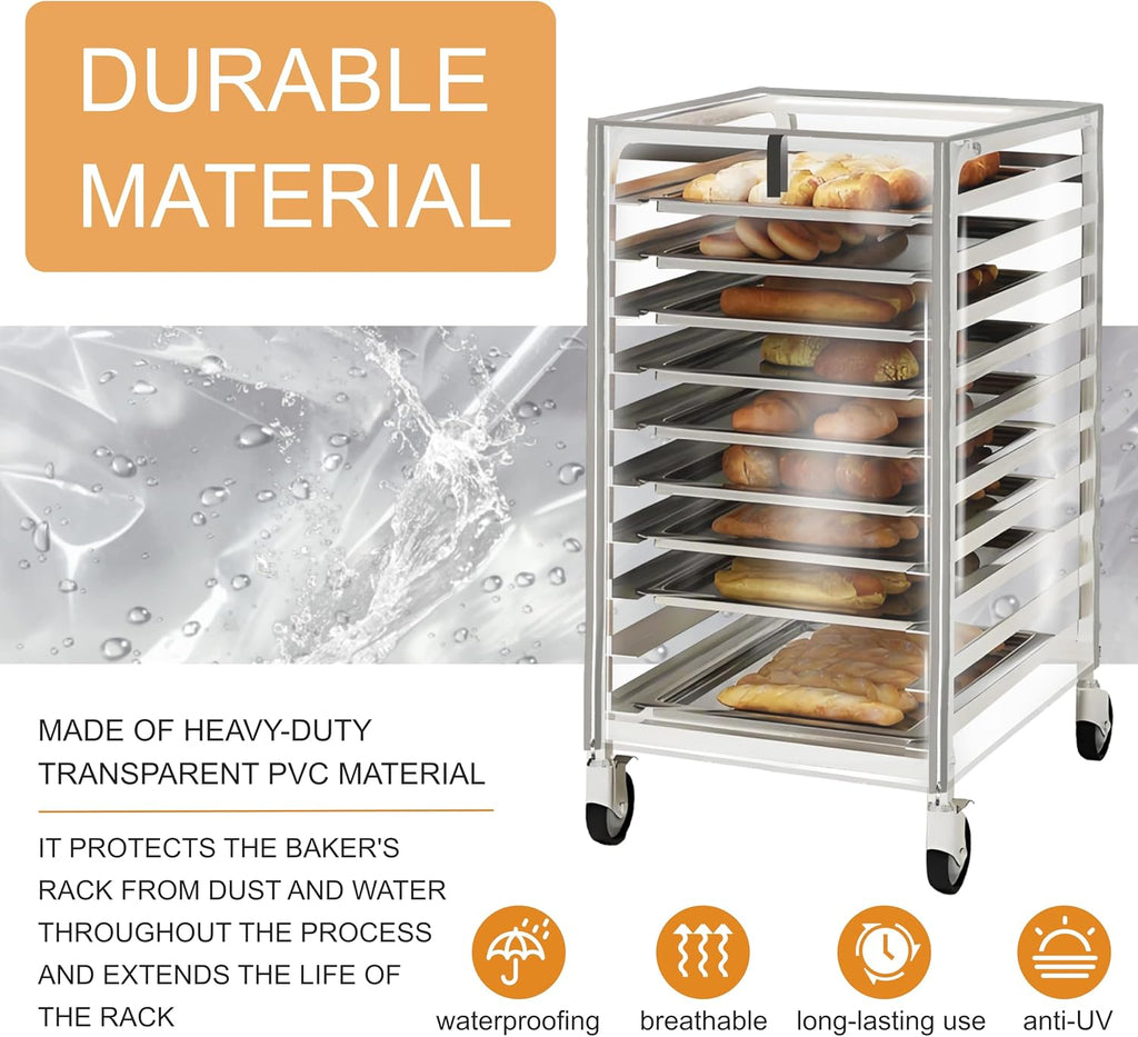 Commercial Bun Pan Rack Cover, 23" W x 28" D x 32" H