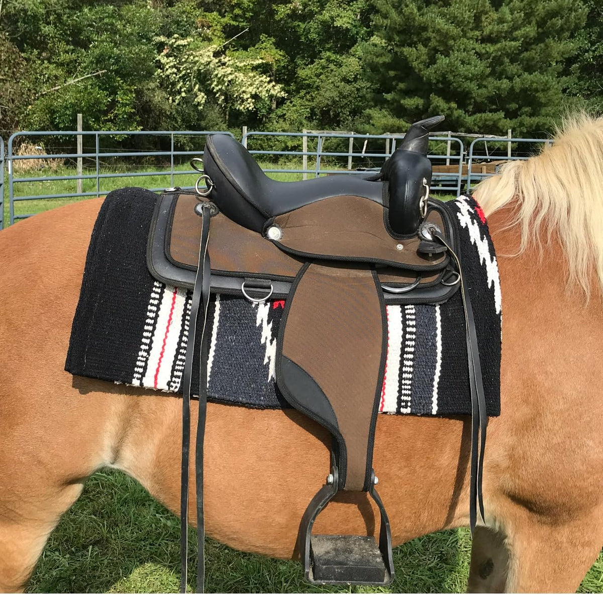 Handwoven Navajo-Inspired Acrylic Western Horse Saddle Blanket – 32" x 64", Southwest Aztec Design, Decorative, Great