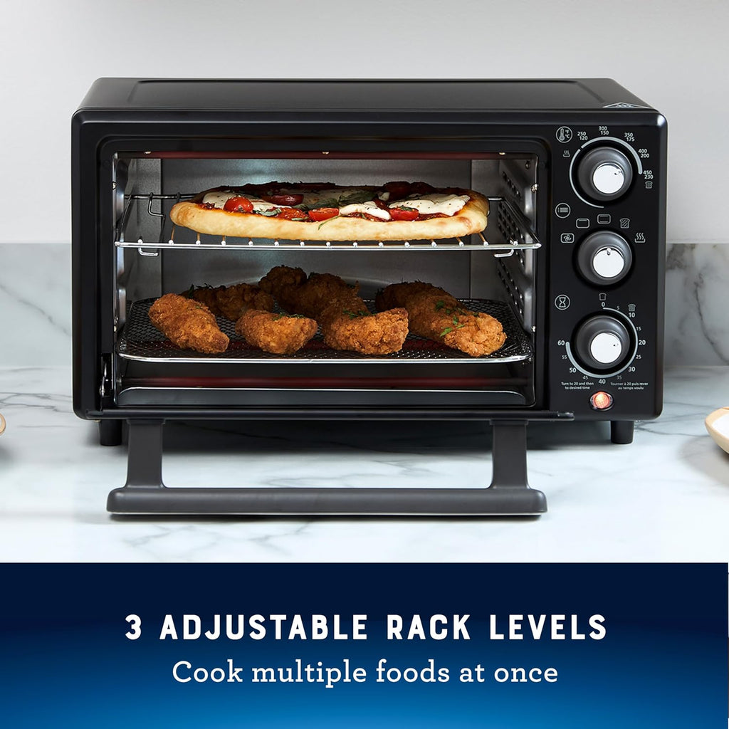 Compact Air Fryer Toaster Oven. Convection Countertop Pizza Oven, 4-Slice Toaster with 5 Cooking Functions – Air Fry