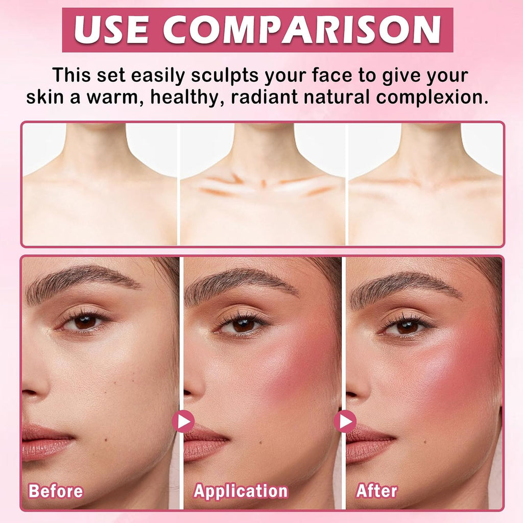 6 Colors Cream Contour Stick Makeup Kit,Makeup Contour Kit (Set A)