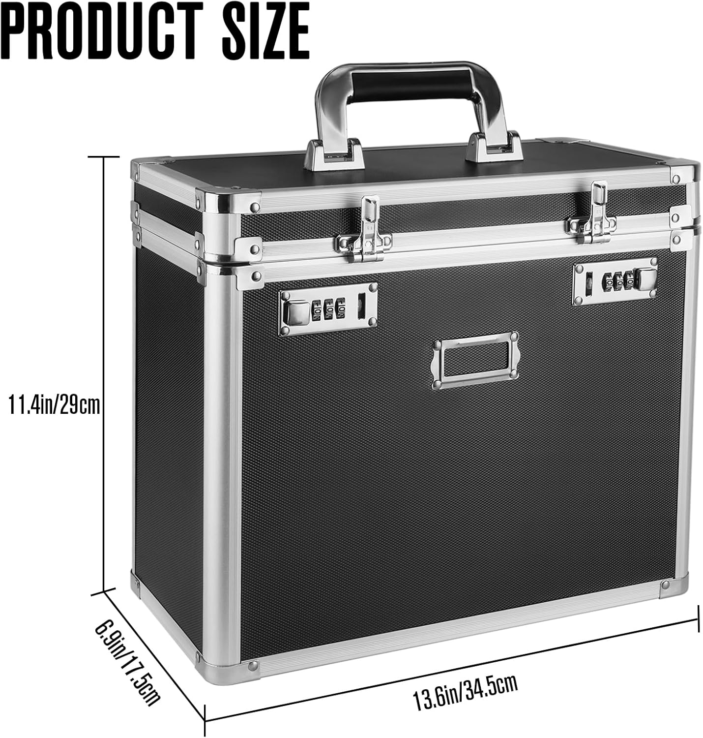 File Organizer Storage Box, Portable Locking Storage Totes - Storage Box with Dual Combination Locks for Filing