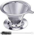 Pour Over Coffee Dripper, Paperless Reusable Coffee Filter, Pour Over Coffee Maker for Single Cup Brew, Double Mesh