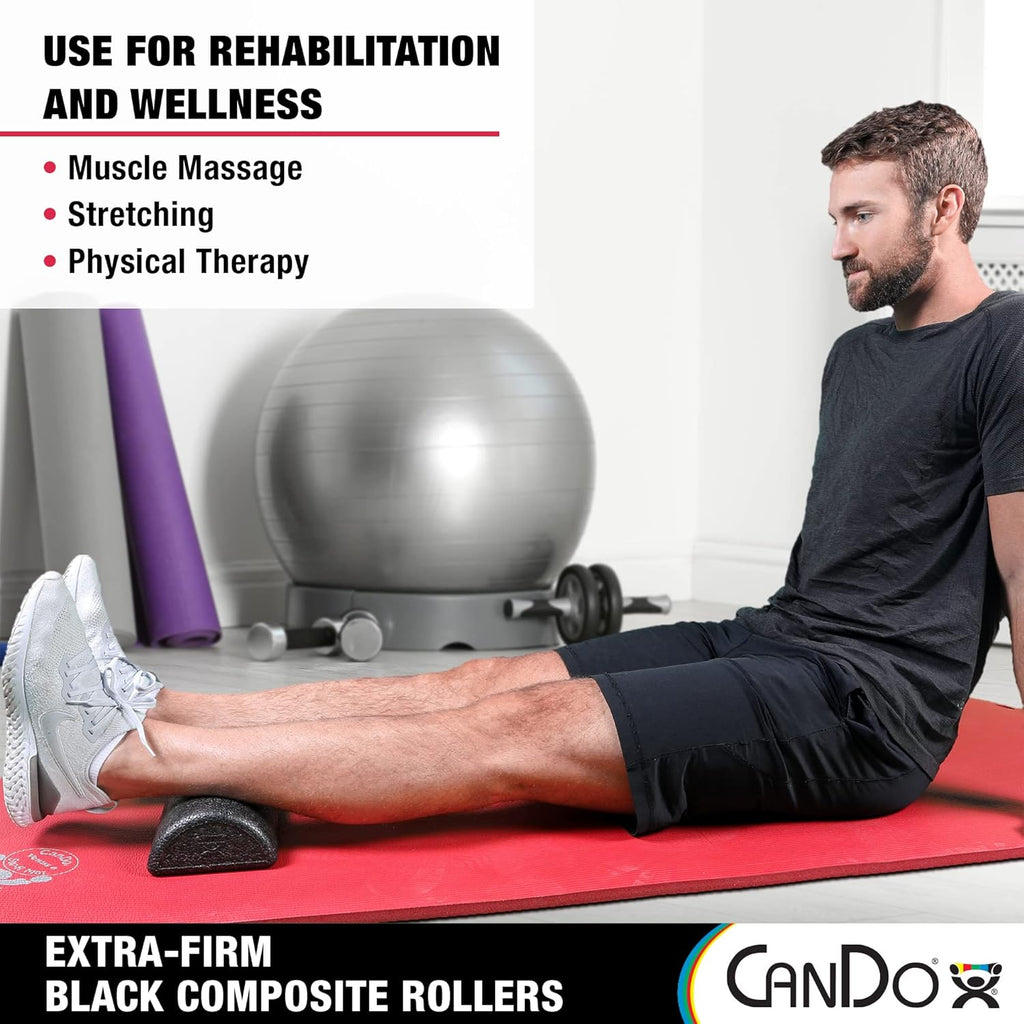 Black Composite High-Density Foam Rollers for Muscle Restoration Massage Therapy Sport Recovery and Physical Therapy