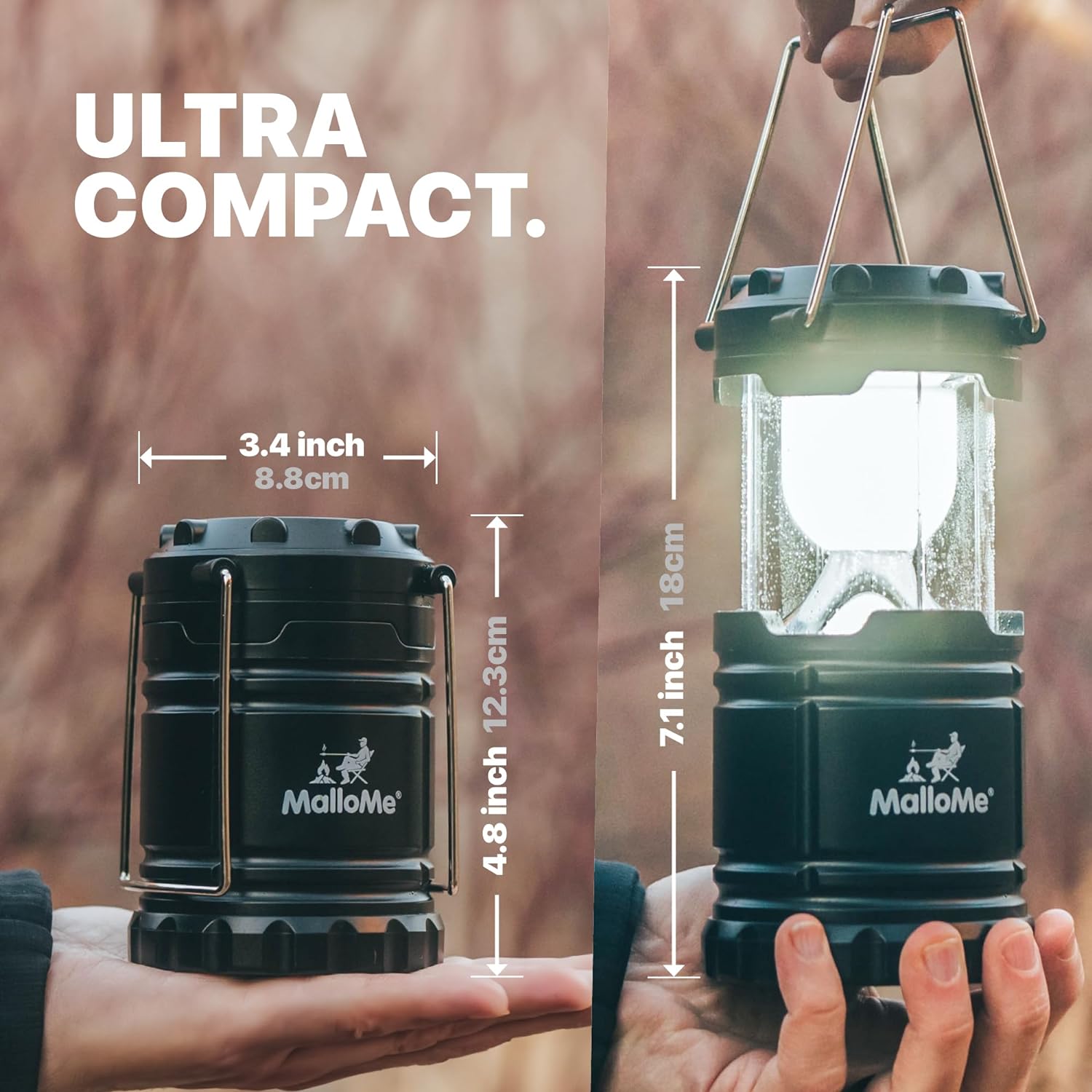 Camping Lantern Multicolor 4 Pack Lanterns for Power Outages, Camping Lights for Tent Hanging, Camp Light Tent Lamp