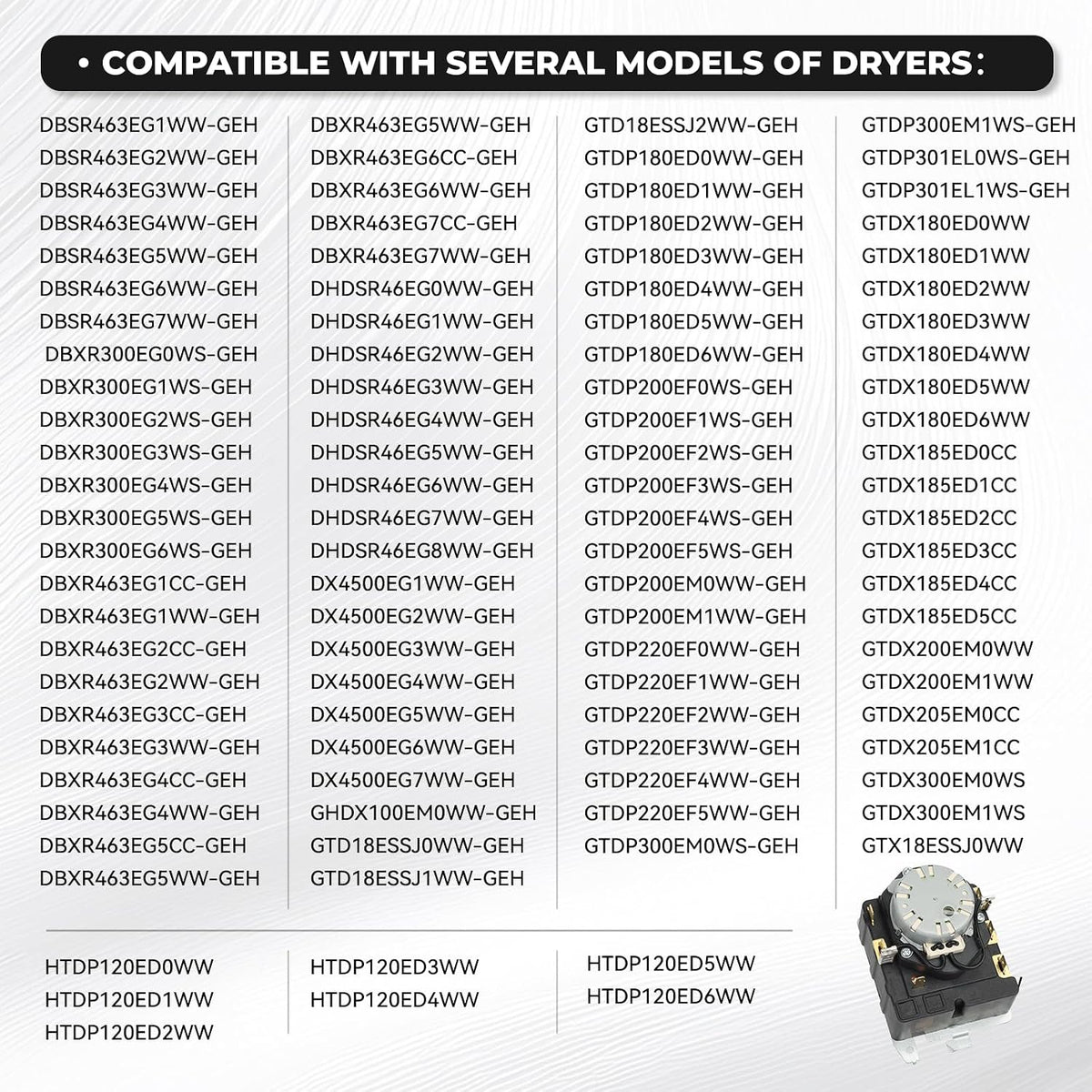 WE4M533 Dryer Timer Replacement,Replaces WE4M364,234D1296P005, TMD1EM03,PS8690648, AP5780508 (Upgraded OEM Quality) Easy Installation
