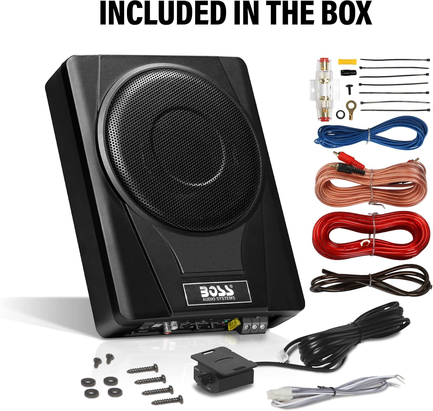 BASS8 8 Inch Car Subwoofer, 800 Watts & Wiring Kit