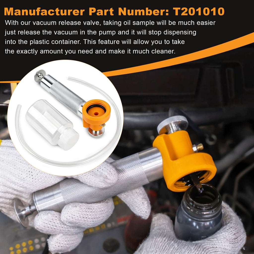 Oil Sampling Pump with Vacuum Release Valve Kit Replaces T201010