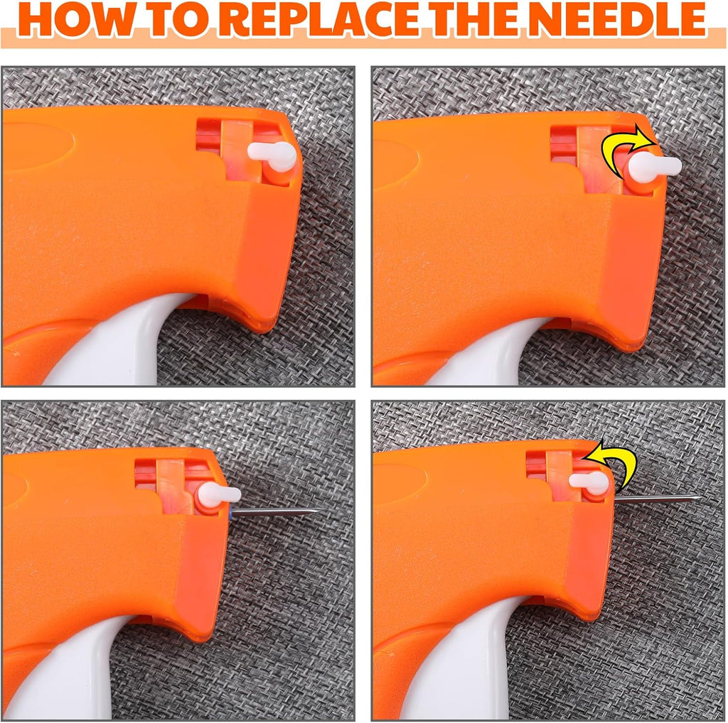 3 Pcs Tagging Gun Applicator with 15 Steel Needles,Orange