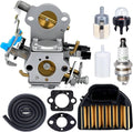 455 Rancher Carburetor for Husqvarna 455 Rancher Parts 460 455E 461 Rancher Gas Chainsaw Replaces WTA-29 with 537255701 Air Filter Spark Plug Fuel Line All In One Kit