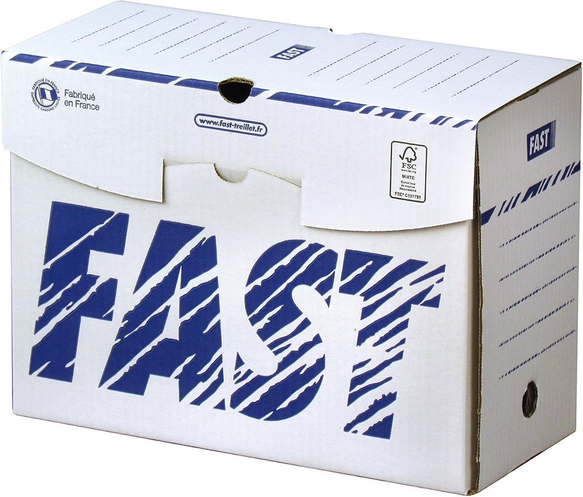 Manual Archive Boxes 15 cm, White/Blue, Pack of 10