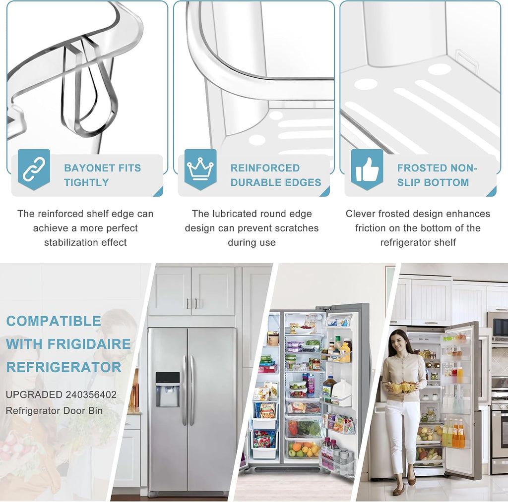 2 PACK Upgraded 240356402 Refrigerator Door Bin Replacement (Length 15.38")