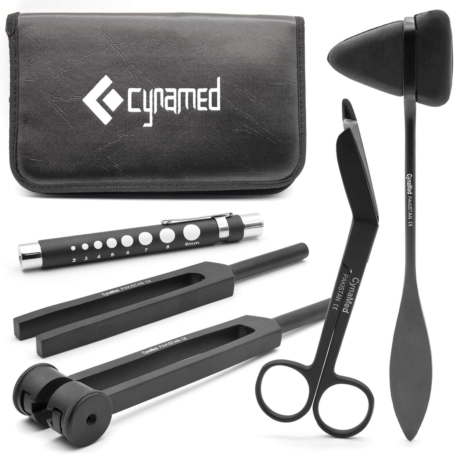 Medical Student Diagnostic Kit - Includes Reflex Hammer, Tuning Fork Set C 128hz and C 512hz, Bandage Scissors 5.5