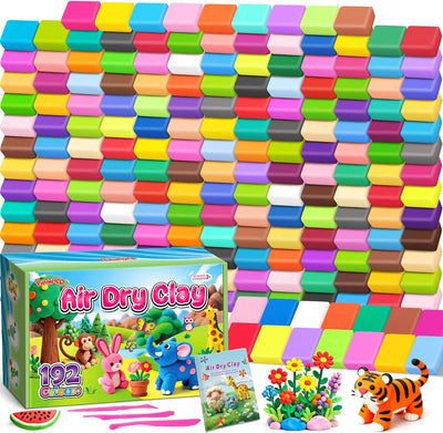 Air Dry Clay 192 Colors, Modeling Magic Clay Gift for Kids | Clay Set, 5 Sculpting Tools, Arts Crafts Gift