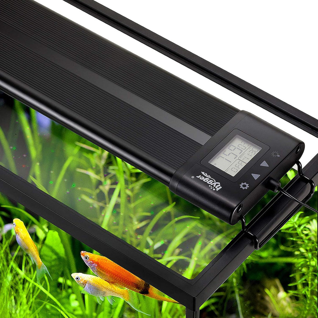 Auto On Off LED Aquarium Light 48-55 Inches Dimmable 7 Colors Full Spectrum Fish Tank Light Fixture for Freshwater