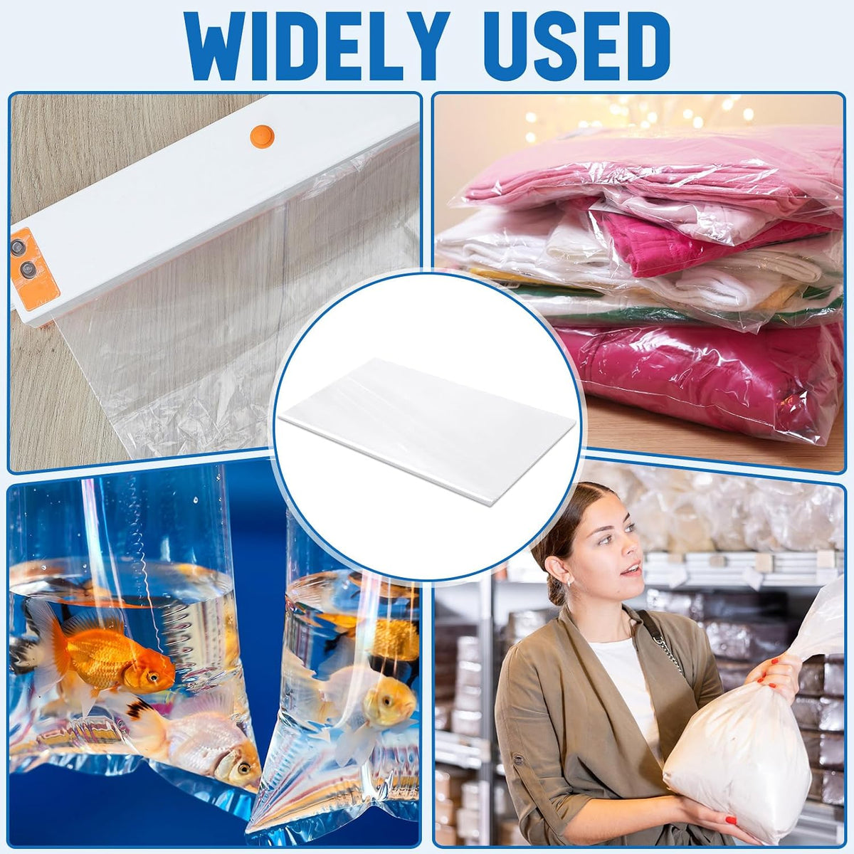 150 Count 18x24 Inch 3 Mil Heavy Duty Flat Open End Clear Plastic Poly Bags Thick Plastic Packaging Bags