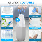 Small Trash Bags 4 Gallon, 200 Count Drawstring Mini Garbage Bags