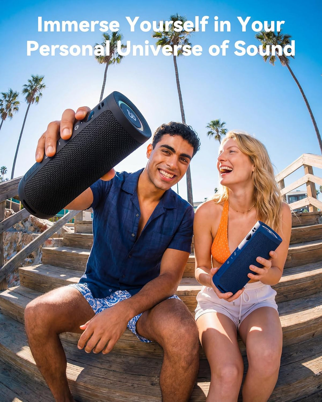 Roar 3 Portable Bluetooth Speaker,20W Powerful Sound with JIKE Bass,IPX6 Waterproof,24H Playtime,Bluetooth 5.4,RGB