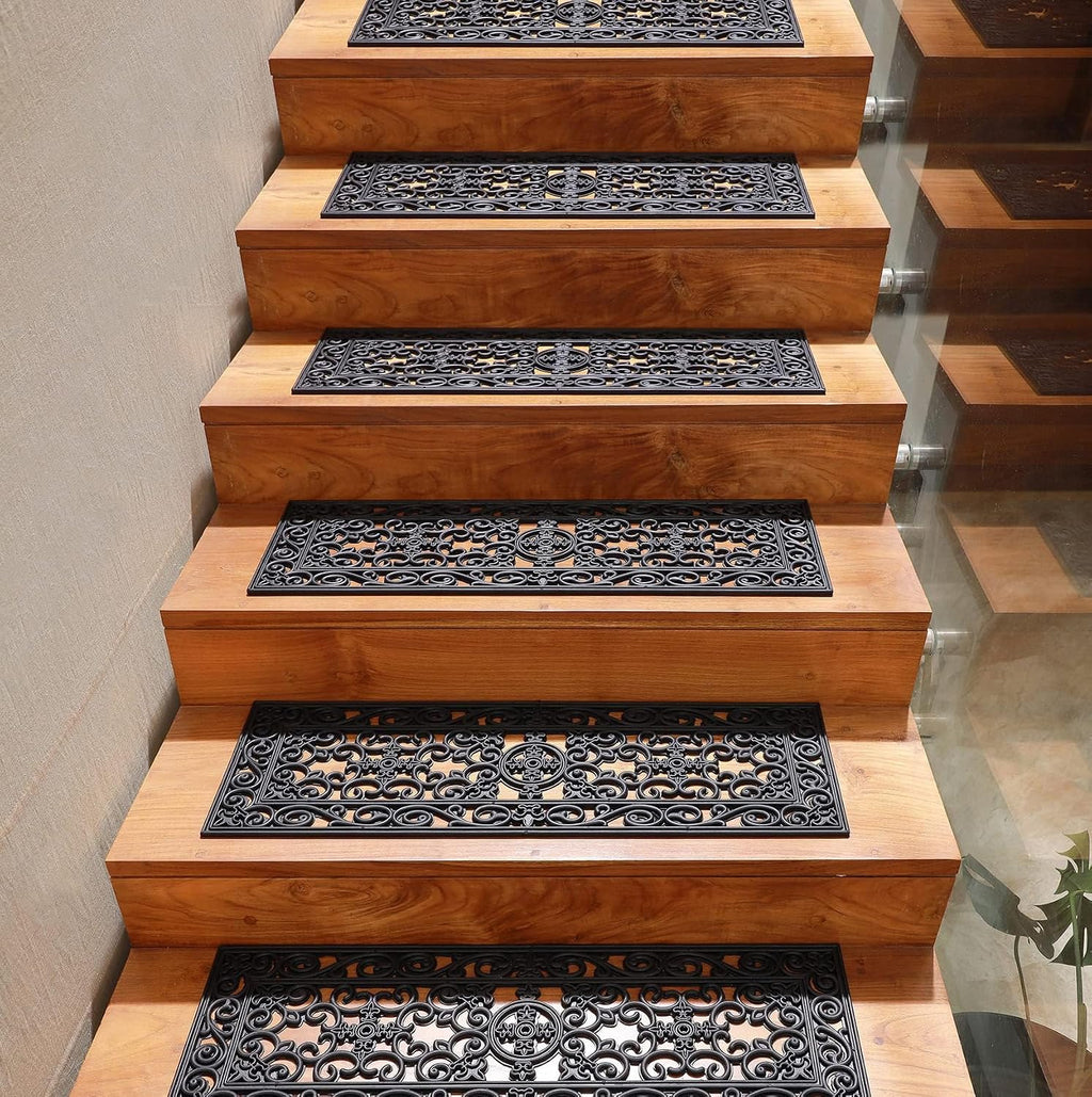 Stair Treads — 4 Pack 10x30 inch Non-Slip Rubber Stair Mats