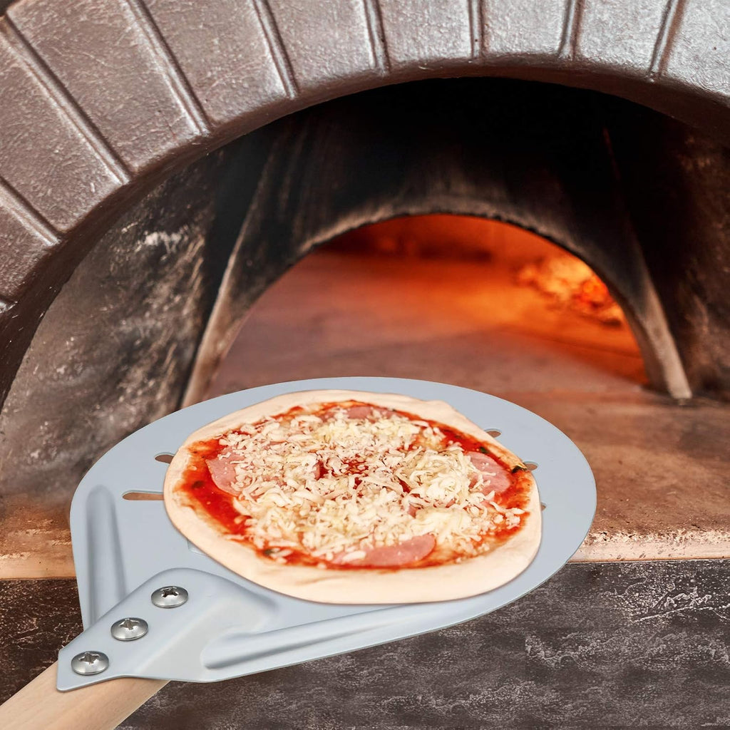 Pizza Turning Peel Round Metal Aluminum Perforated Pizza Turner, 7 Inch