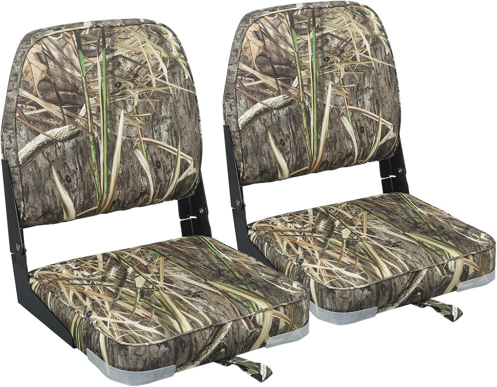 Folding Boat Seats Padded Camo Fishing Boat Chair with Backrest Marine Bass Jon Boat Seat