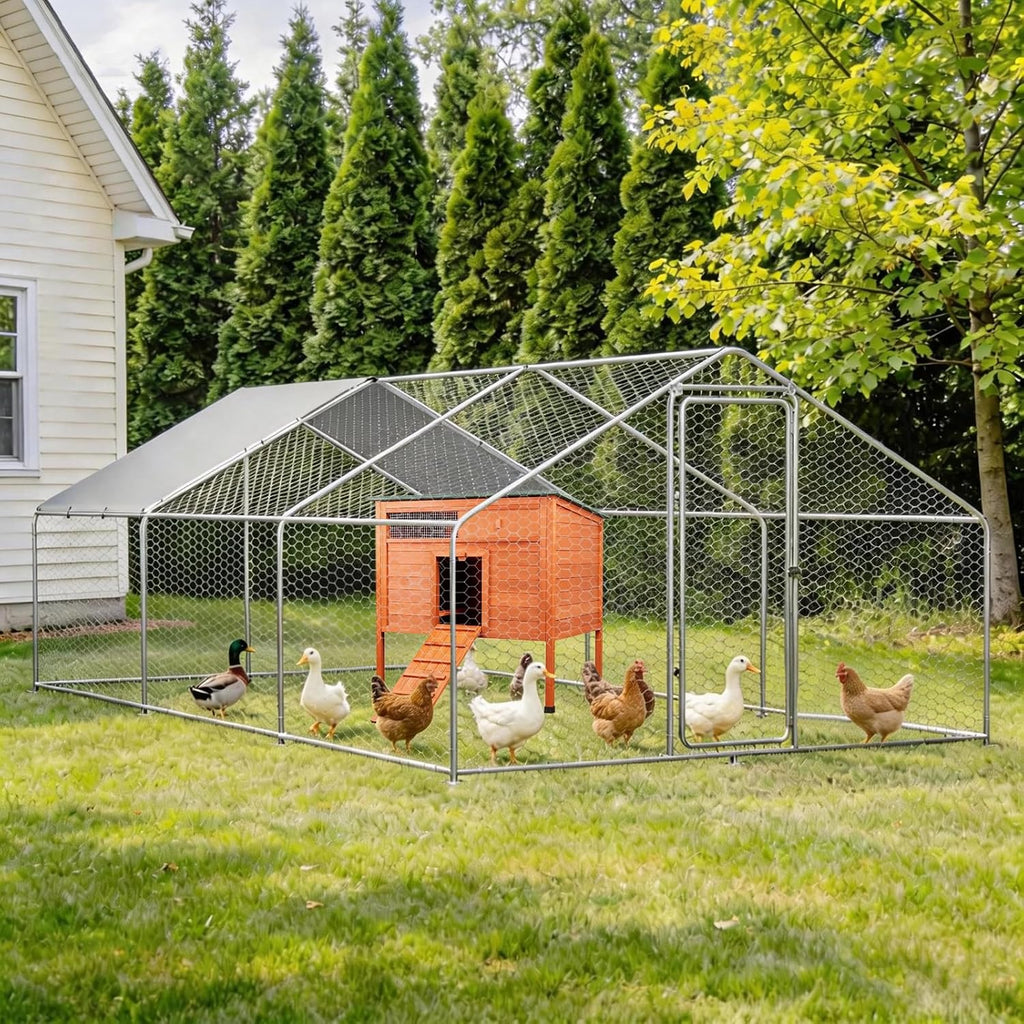 Insulated Duck Coop Warm Duck House for Outside with Larger Windows