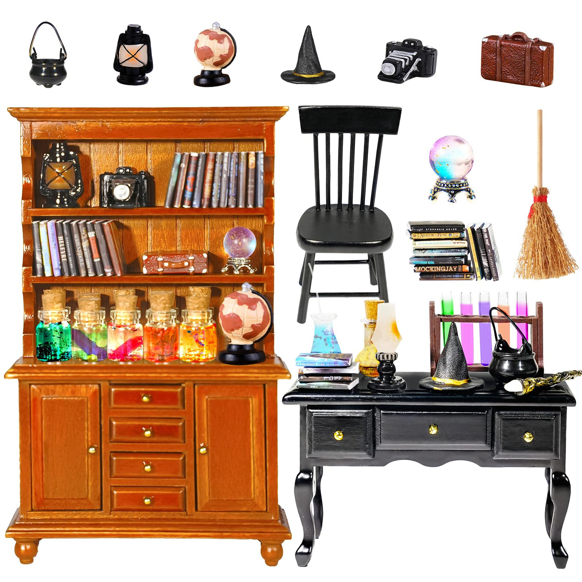 54 Pcs 1:12 Scale Mini Magic House Kit Halloween Miniatures